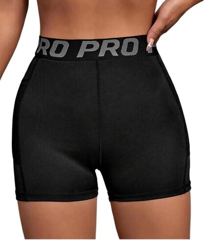 High Waisted Biker Shorts with Pockets Black Shorts for Women Workout Gym Shorts with Pockets Women Shorts Summer Shorts in Saudi Arabia