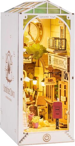 rowood Book Nook,Booknook DIY Kit with Dust Cover,3D Wooden Puzzle Decorative Bookend Miniature Dollhouse Kit Bookshelf Insert Decor,Crafts for Adults Teens on Birthday Christmas -Floral Corner in Saudi Arabia