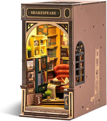 rowood Book Nook,Booknook DIY Kit with Dust Cover,3D Wooden Puzzle Decorative Bookend Miniature Dollhouse Kit Bookshelf Insert Decor,Crafts for Adults Teens on Birthday Christmas -Floral Corner in Saudi Arabia