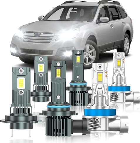 Compatible with GMC Acadia 2007-2012 Fog Bulbs, High&Low Beam Fog Light Bulbs Combo, 800% Super Bright 6000K Cool White, Plug and Play, Pack of 6 in Kuwait