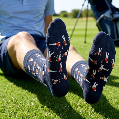 Homsolver Golf Socks for Men, Birthday Fathers Day Christmas Gifts for Men, Funny Angry Golfer Socks for Him,1 Pair per Pack - Size 8-12 in Kuwait