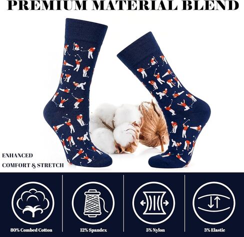 Homsolver Golf Socks for Men, Birthday Fathers Day Christmas Gifts for Men, Funny Angry Golfer Socks for Him,1 Pair per Pack - Size 8-12 in Kuwait