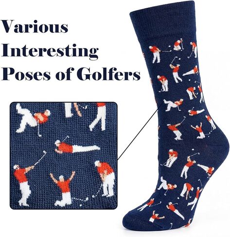 Homsolver Golf Socks for Men, Birthday Fathers Day Christmas Gifts for Men, Funny Angry Golfer Socks for Him,1 Pair per Pack - Size 8-12 in Kuwait