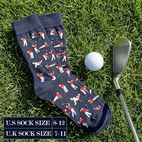 Homsolver Golf Socks for Men, Birthday Fathers Day Christmas Gifts for Men, Funny Angry Golfer Socks for Him,1 Pair per Pack - Size 8-12 in Kuwait