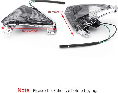 Areyourshop Front Turn Signals For Lens for Kawasaki ZX14R 2006-2010, ZX10R 2006-2007, ZX636/ZX6R 2005-2010, Ninja 650F 2006-2008, Concours 2008-2010 (Smoke) in Saudi Arabia