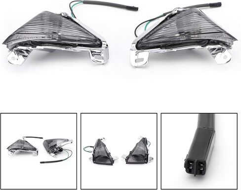 Areyourshop Front Turn Signals For Lens for Kawasaki ZX14R 2006-2010, ZX10R 2006-2007, ZX636/ZX6R 2005-2010, Ninja 650F 2006-2008, Concours 2008-2010 (Smoke) in Saudi Arabia