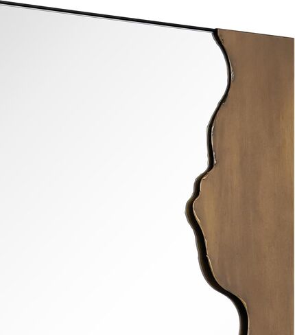Empire Art Direct Antique Gold Edge Tear Rectangular Wall Mirror Featuring a Brushed Antique Gold Iron Frame with Unique Edge Tear Design Accent, Ready to Hang, Living Room, Bedroom & Office in Saudi Arabia