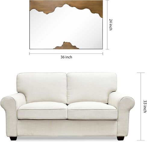 Empire Art Direct Antique Gold Edge Tear Rectangular Wall Mirror Featuring a Brushed Antique Gold Iron Frame with Unique Edge Tear Design Accent, Ready to Hang, Living Room, Bedroom & Office in Saudi Arabia