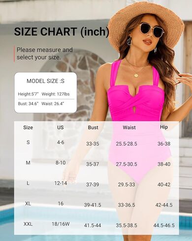 Daci Women Tummy Control One Piece Swimsuits - Push Up Bathing Suit Twist Front Cutout Slimming Swimwear in Saudi Arabia