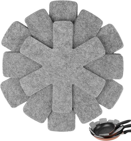 واقيات الأواني والمقالي، مجموعة مكونة من 12 و3 مقاسات مختلفة، وسادات فواصل الأواني/واقيات أواني التكديس/وسادات فواصل الأواني لحماية وفصل القدور والمقالي in Kuwait