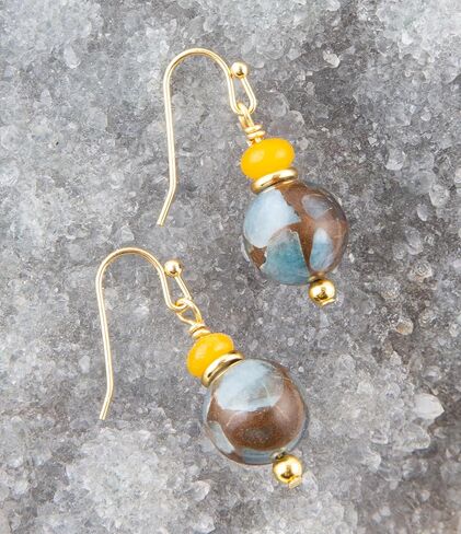 Barse Jewelry Prairie Quartz and Jade Drop Earrings in Kuwait