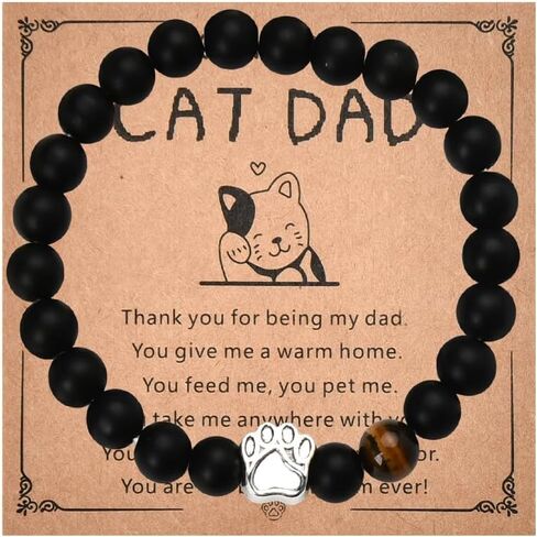 Kilener Cat Mom Dad Gifts Bracelet for Men Women Pet Gifts for Cat Owner Cat Lover Gifts for Girls Boys Birthday Christmas Gifts for Pet Owners Cat Lovers Family Best Friend Bead Bracelets in Saudi Arabia