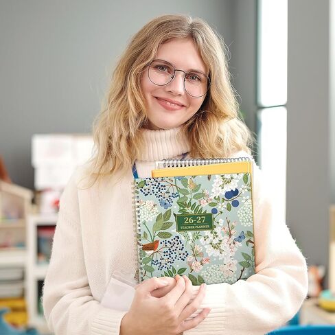 Teacher Planner 2026-2027 - Teacher Lesson Planner 2026-2027, 8.3" x 11", Jul.2026 - Jun.2027, Academic Planner, Weekly & Monthly Lesson Plan Book for Teachers with Back pocket, Colorful Tabs - Floral in Kuwait