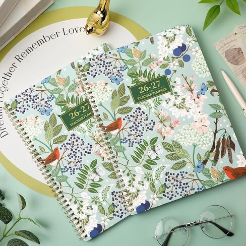 Teacher Planner 2026-2027 - Teacher Lesson Planner 2026-2027, 8.3" x 11", Jul.2026 - Jun.2027, Academic Planner, Weekly & Monthly Lesson Plan Book for Teachers with Back pocket, Colorful Tabs - Floral in Kuwait