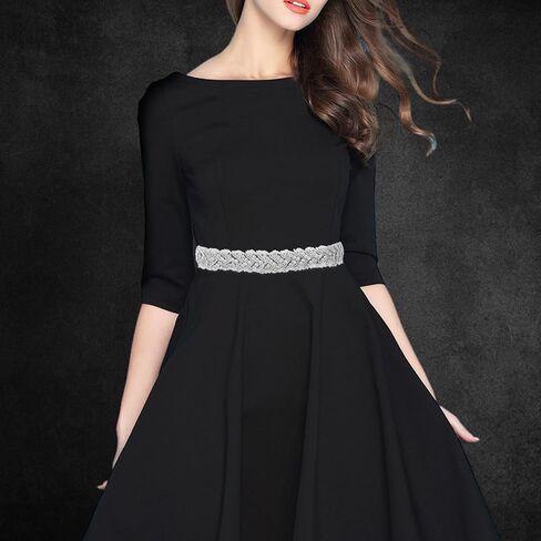 Plus Size Rhinestone Belt for Women, Sparkly Belt for Formal Dress, Fashion Bling Bridal Belts for Wedding Dress for Denim Skirt, Women's Accessories Decoration, Black in Kuwait