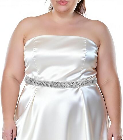 Plus Size Rhinestone Belt for Women, Sparkly Belt for Formal Dress, Fashion Bling Bridal Belts for Wedding Dress for Denim Skirt, Women's Accessories Decoration, Black in Kuwait