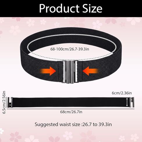 Wide Elastic Belts for Women, Black Elastic Belt Cinch Belt, Stretchy Vintage Waist Corset Belts for Dress in Kuwait