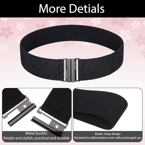 Wide Elastic Belts for Women, Black Elastic Belt Cinch Belt, Stretchy Vintage Waist Corset Belts for Dress in Kuwait