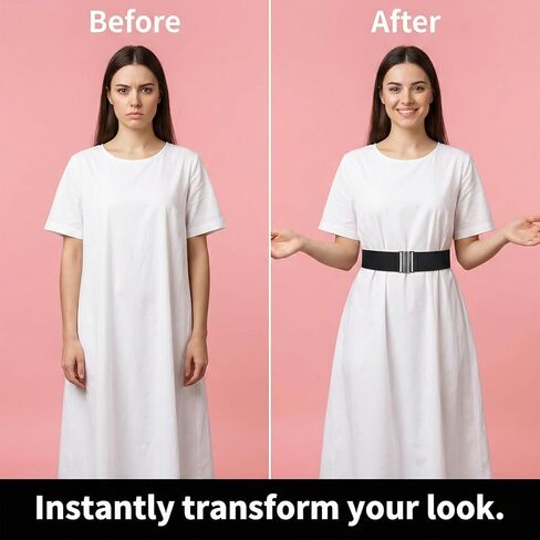 Wide Elastic Belts for Women, Black Elastic Belt Cinch Belt, Stretchy Vintage Waist Corset Belts for Dress in Kuwait