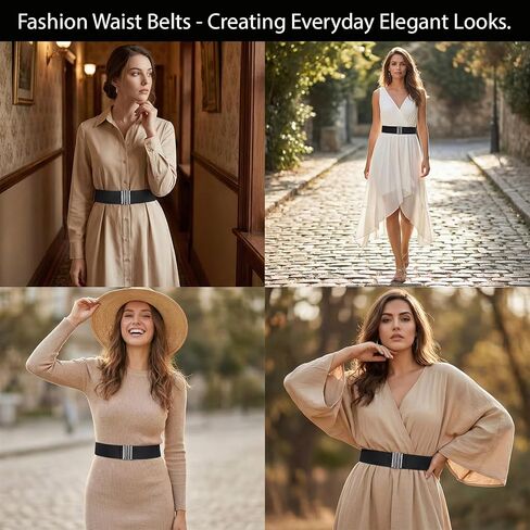 Wide Elastic Belts for Women, Black Elastic Belt Cinch Belt, Stretchy Vintage Waist Corset Belts for Dress in Kuwait