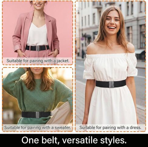 Wide Elastic Belts for Women, Black Elastic Belt Cinch Belt, Stretchy Vintage Waist Corset Belts for Dress in Kuwait