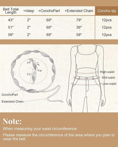 JASGOOD Metal Chain Belt for Women Cowgirl Western Belts Boho Concho Belts for Dresses Jeans Concert Outfit in Saudi Arabia