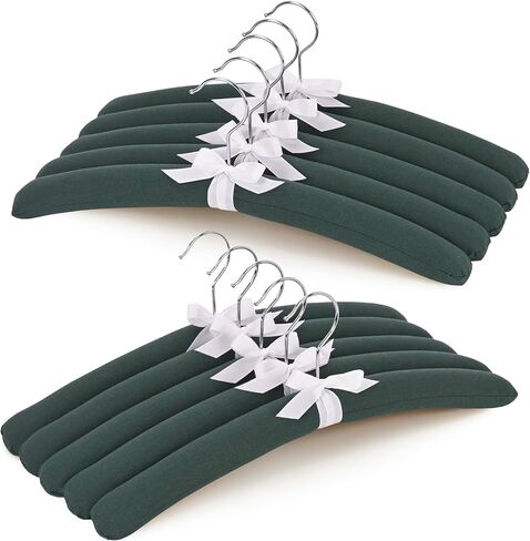 JS HANGER Padded Hanger for Sweaters - 17 Inch Extra Large Heavy Duty Satin Covered Coat Hangers No Shoulder Bump for Women Clothes, Sweaters, Dresses, Clothing, Weddings, Lingerie Pack of 10, Ivory in Saudi Arabia
