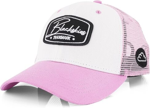 Blackskies سباق قبعة بيسبول | قبعة سائق الشاحنة الفاخرة Snapback للرجال والنساء، باللون الأسود والأحمر والأبيض والأزرق in Kuwait