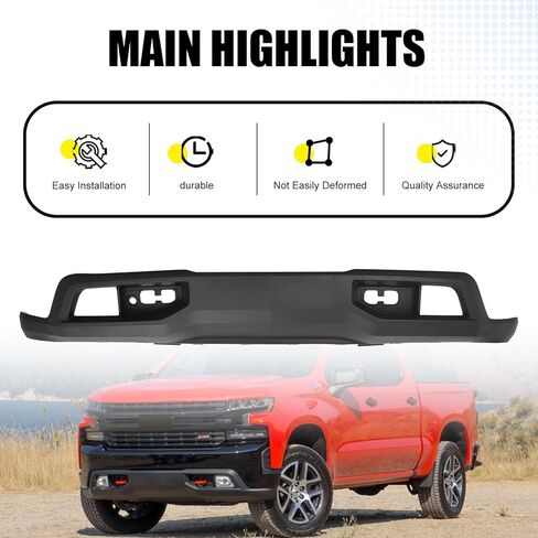 PENSUN Front Bumper Cover Lower Valance Fit for Chevy Silverado 1500 2019 2020 2021 W/Tow Hook Hole & Without Z71 in Saudi Arabia