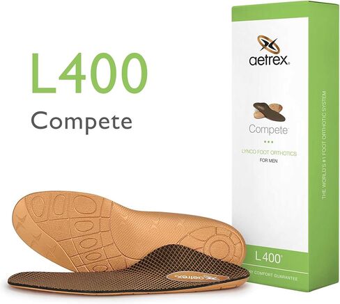 حشوات دعم قوس القدم للرجال من Aetrex L400 - نعال داخلية ممتصة للصدمات لتخفيف التهاب اللفافة الأخمصية للرجال للمشي والتدريبات والدعم طوال اليوم in Saudi Arabia