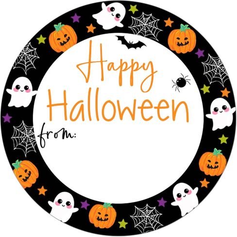 120Pcs Happy Halloween from Stickers, 2 Inch Round Self Adhesive Halloween Stickers Label for Envelope Seals Gift Bags in Kuwait