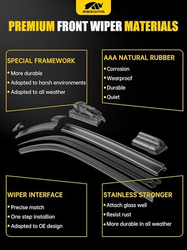 MIKKUPPA 24"/20"/12"/12" Windshield Wiper Blades Replacement for 2020-2024 Ford Escape - Original Factory Quality Front and Rear Wipers Blade Set for My Car - (Pack of 4) Pinch Tab in Saudi Arabia