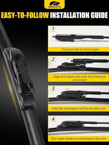 MIKKUPPA 24"/20"/12"/12" Windshield Wiper Blades Replacement for 2020-2024 Ford Escape - Original Factory Quality Front and Rear Wipers Blade Set for My Car - (Pack of 4) Pinch Tab in Saudi Arabia