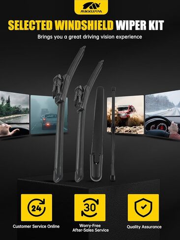 MIKKUPPA 24"/20"/12"/12" Windshield Wiper Blades Replacement for 2020-2024 Ford Escape - Original Factory Quality Front and Rear Wipers Blade Set for My Car - (Pack of 4) Pinch Tab in Saudi Arabia