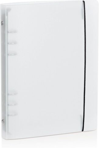 A5 6 Ring Binder Cover with Snap Button Closure Loose Leaf Folders Notebook Shell Protector for 6 Hole Planner Pages Refill Insert (Translucent Plastic) in Kuwait