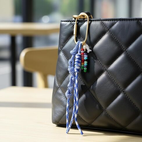 Beads paracord keychain - Blue Rope Fish Bag Charm for Keys, Backpacks, Purses & Bags Durable Decorative Charms in Saudi Arabia