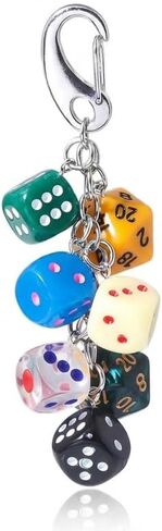 ASIJUNTYECHO Dice Keychain Lucky Handbag Bag Colorful Key Chain Purse Handbag Wallet Accessories Y2k Keychain for Women Men in Kuwait