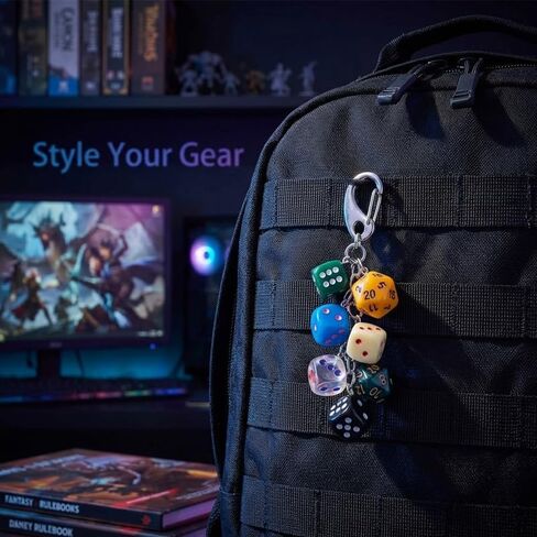 ASIJUNTYECHO Dice Keychain Lucky Handbag Bag Colorful Key Chain Purse Handbag Wallet Accessories Y2k Keychain for Women Men in Kuwait