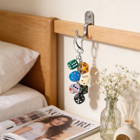 ASIJUNTYECHO Dice Keychain Lucky Handbag Bag Colorful Key Chain Purse Handbag Wallet Accessories Y2k Keychain for Women Men in Kuwait