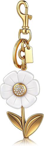 Daisy Bag Charm Daisy Keychain Flower Keychain Purse Charms Valentines Day Gift for Women Gold Tone Alloy Clip Charm in Saudi Arabia