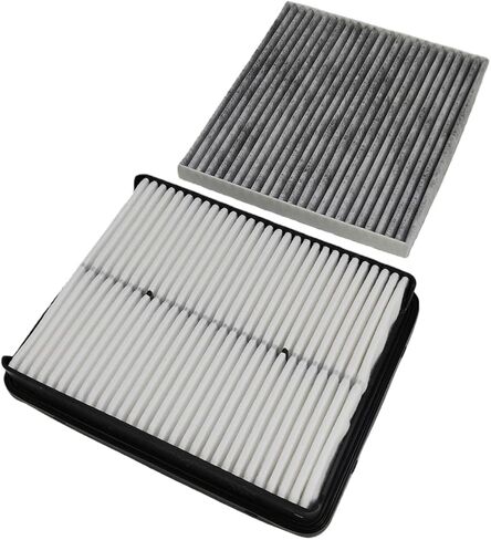 Engine & Cabin Air filter & 2 Pack Oil Filters Fit for 2012-2017 Hyundai Azera, Fit for 2014-2016 Kia Cadenza, V6 3.3L, Replace 28113-3S100 97133-3SAA0 26320-3CAA0 in Kuwait