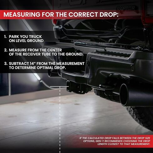 GEN-Y Hitch Tow Hitch for 2.5" Receiver - 9" Drop/Rise with 4 Adjustable Positions, Includes Dual Ball Mount, Pintle Lock and 3 Locking Pins, 21,000 lbs Towing Capacity, 3,000 lbs Tongue Weight in Saudi Arabia