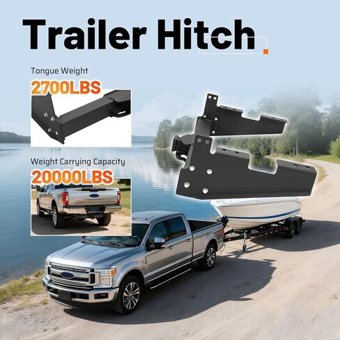 وصلة سحب مقطورة من الفئة 5، جهاز استقبال مربع 2.5 بوصة متوافق مع 2017-2025 Ford F-250 F-350 F-450 Super Duty in Kuwait