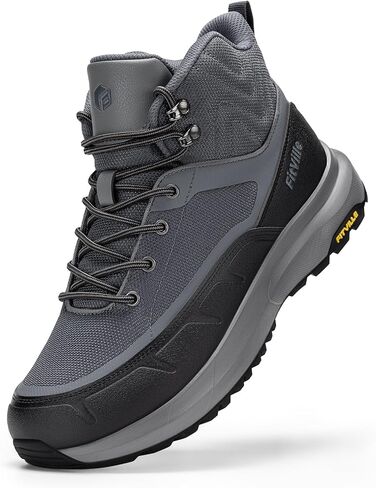 FitVille Wide Mens Boots, Orthopedic Extra Wide Men's Hiking Boots Mid Height Boots Outdoor Trekking Backpack Shoes for Men, Arch Support & Shock-Absorbing, Durable Upper in Saudi Arabia