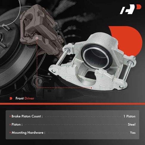 A-Premium Disc Brake Caliper Assembly Without Bracket Compatible with Jeep Cherokee, J10, J20, Wagoneer & Chevrolet Blazer, K20 & Checker Taxicab & GMC Jimmy & Pontiac Catalina - Front Driver Side in Saudi Arabia