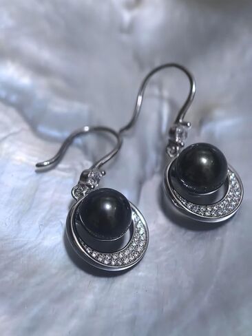 Gift for Wife -Pearl-Earrings-Gifts for Women- Wedding Birthday Anniversary-Mom Her Mothers Day Valentines Day Christmas-Sterling Silver Plated 18K Gold Pearl Dangle Earring Fine Jewelry in Saudi Arabia