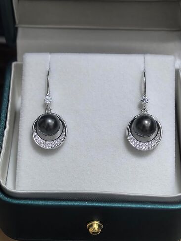 Gift for Wife -Pearl-Earrings-Gifts for Women- Wedding Birthday Anniversary-Mom Her Mothers Day Valentines Day Christmas-Sterling Silver Plated 18K Gold Pearl Dangle Earring Fine Jewelry in Saudi Arabia