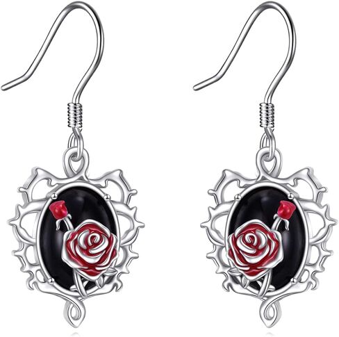 POPLYKE Flower Teardrop Drop Dangle Earrings Sterling Silver Leverback Earrings Birthday Gift for Her Women in Saudi Arabia