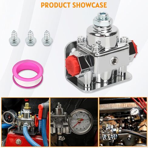 Fuel Pressure Regulator Zinc Alloy Carburetor With Gauge Kit Fit For Holley And Edelbrock Carburetors, Fuel Valve 12-804 1-4/2-9 Psi,3/8in Npt with Installation kit and sealing tool in Kuwait