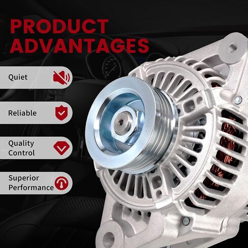 المولد ل/تويوتا ياريس S 2007-2009؛ ياريس بيس 2007-2012; ياريس L,LE 1.5L 2012-2015 80Amp 12V CW 4-Groove Pulley 27060-21150,104210840 in Kuwait